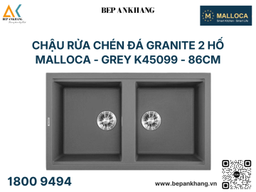 Chậu Rửa Chén Đá Granite 2 hố Malloca - GREY K45099